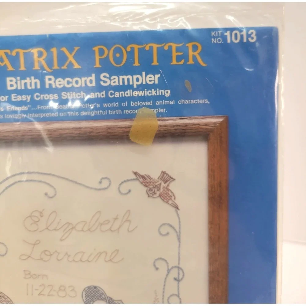 Paragon Needlecraft Beatrix Potter Birth Record Sampler kit (Kit No. 1013)
